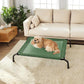 50" Lx35 Wx8 H Cooling Elevated Dog Bed for Large Dogs with Non-Slip Floor Protectors & Breathable Mesh, Raised Indoor & Outdoor Dog Cot Pet Hammock, Green