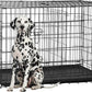 FDW Extra Large Dog Crate Dog Kennel Cage with Double Door,48 inch Folding Metal Wire Dog Cage with Removable Tray&Divider Panel,Pet Crate for Large Dogs,Black