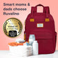 RUVALINO Diaper Bag Backpack, Multifunction Travel Pack Maternity Baby Changing Bags, Large Capacity, Waterproof, Purplish Red
