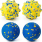 Dog Tennis Balls for Aggressive Chewers, Indestructible Durable Bouncy Interactive Toy for Dogs Fetch Game Lightweight Floating Outdoor Training(2 Yellow Point+ 2 Blue Cirle Medium)