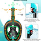Mask Fins Snorkeling Gear for Adults, Full Face Snorkel Mask & Adjustable Swim Fins Snorkel Set, Panoramic View Snorkel Mask Dry Top Anti-Fog Anti-Leak