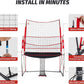 ZELUS Volleyball Training Equipment, 11x8 ft Volleyball Practice Net Station with Adjustable Height & Ball Return