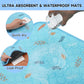 Sunheir Washable Pee Pads for Dogs Large 48" x 48" 2-Pack Reusable Puppy Pads Pet Training Pads, Absorb Dog Mats, Whelping Pad, Non-Slip Protects Against Urine Leakage (Leaves - Sky Blue, 48x48)