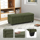 48" Green Ottoman with Storage, Corduroy Storage Ottoman Bench for Bedroom, End of Bed Bench with Safety Hinge for Living Room, Entryway