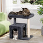 Cat Tree for Large Cat, 22.8” Cat Tower with Scratching Post, 20.9 * 15.7in Perch Bed for Adult Cats, Cat Condo with 2 Caves for Indoor Cats, Dark Gray