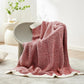 Snuggle Sac Christmas Red Blanket Twin Size, Ultra Soft Warm Fuzzy Knit Blanket Throws Dupes for Couch,Sofa, Bed, Heather Red, 60x80 inches