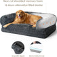 EHEYCIGA Foldable Human Dog Bed, Orthopedic Memory Foam Human Sized Dog Bed, Waterproof Pet Bed for People, Faux Fur Pet Couch for Adult, Dark Grey, 72"x44"x11"