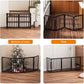 Black 37-74" Dog Gate Foldable Dog Gates for Doorways Stairs House Freestanding Pet Gate Puppy Barries 24 inches Tall