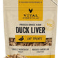 Vital Essentials Duck Liver Cat Treats, 0.9 oz | Freeze-Dried Raw | Single Ingredient | Grain Free, Gluten Free, Filler Free
