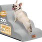 Dog Ramp and Stair for Bed 16" H-20 H,3-Step Cat Stair for Sofa and Chair,4-Step Dog Ramp for High Bed and Window,Durable Nonslip Fabric Cover for Indoor (Light Grey-20 H, Pet Friendly, 4)
