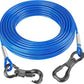 Tresbro 30FT Reflective Tie Out Cable for Dogs Up to 250 Pounds, Steel Wire Lead Leash Cable with Stainless Rotatable Clip, Lightweight and Enduring, Dog Lead Chains for Outside,Yard,Camping, Blue