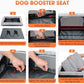 JOEJOY Deluxe Dog Booster Seat with Sturdy Metal Frame and Safety Leash for Small Pets up to 20 lbs - Portable Puppy Dog Car Seat with Thick Cushion and Storage Pockets for Small Dogs, Black