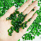 Glass Stones, 0.85LB/385g Green Aquarium Gravel Rocks, Green Pebbles for Fish Tank, Sea Glass for Vase Filler Craft