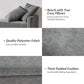 HULALA HOME Modern Storage Bench with Throw Pillows, 59.4" Extra Long Bedroom Ottoman Bench for End of Bed, Comfy Upholstered Footstool for Entryway Dining Room Living Room, Charcoal