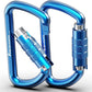 FresKaro 3inch 12kN-2698lbs Auto Locking Carabiner Clips, Solid D Shape, Heavy Duty 7075 Aluminum, Lightweight 1.09oz, Rust Proof, for Hammock, Hiking, Dog Leash, Keychain etc., Multi-Colors