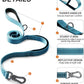 TwoEar 6FT 1IN Strong Blue Dog Leash with 2 Padded Handles, Traffic Handle Extra Control, Comfortable Soft Dual Handle, Auto Lock Hook, Reflective Walking Lead for Small Medium and Large Dogs