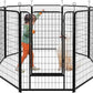 Dog Playpen Outdoor Extra Wide 8 Panels Heavy Duty Dog Fence 50" Height Anti-Rust with Doors Portable for RV Camping Yard, Total 21FT, 35 Sq.ft, Snowy Black