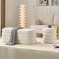 Storage Ottoman Bench 49.2 Inch Upholstered Fabric Storage Bench for Bedroom End of Bed Aesthetic Large Oval Ottoman for Living Room Entryway (Ivory)