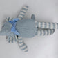 100% Organic Cotton Baby Elephant Stuffed Animal 7.1" | Blue Soft Toy for Newborn