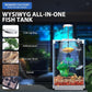 Wonderfactory 3 Gallon Aquarium Fish Tank, Self-Cleaning Betta Tank with Filter and Light, Starter kit with Rocks, Plants & Cleaning Tools, Suitable for Beginners and Hobbyists