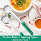 16 Pcs Portion Control Serving Spoons, Restaurant Measuring Serving Ladle Utensils, Portion Control Slotted Scoops for Weight Loss, Solid and Perforated Scoops(Green,4 oz)