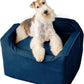 Snoozer Lookout I Car Seat - Dog Car Seats for Small Dogs, Puppy Booster Bed for Small & Medium Sized Pets Up to 25 Lbs, Elevated, Washable - Medium, Sapphire