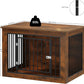 YITAHOME Dog Crate Furniture for Large Dogs, Side End Table, Modern Dogs Kennel Indoor up to 60 lb, 2-in-1 Iron-Wood Fusion Dog Cage with Waterproof Top, Safety Corners, Steel Lock,38"L, Rustic Brown