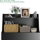 Large/Tall Litter Box Enclosure, Modern Wooden Litter Box Furniture for XL Litterbox with Open Shelf as Sideboard Cabinet (Black)