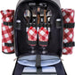 apollo walker Picnic Backpack Bag with Cooler Compartment, Detachable Bottle/Wine Holder, Fleece Blanket, Plates and Cutlery Set (2 Person, Gray)