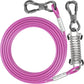 Tresbro 40 FT Dog Tie Out Cable with Spring, Shock Absorbing Tether Chains for Outside Aavilable in 10/15/20/25/30/40/50/70/100/120 FT, Heavy Duty Leads for Yard for Medium & Large Dogs Up to 500 LBS
