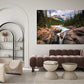 Nature Wall Art Prints - Ocean Forest Mountain Lake Canvas Landscapes - Small to Extra Large Living Room Bedroom Kitchen Bathroom Décor (Mountain River Waterfall, 28L" x 41W")