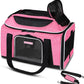 Petskd Top-Expandable Pet Carrier 18x11x11 Inches Delta American United Airline Approved, Soft-Sided Carrier for Small Cats and Dogs with Locking Safety Zippers and Anti-Scratch Mesh(Pink)