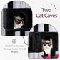Hey-brother Cat Tree Tower, Scratching Posts with a Extended Part, Wide Platforms, Cozy Condos, Hammocks, Sisal Columns and Ball for Indoor Cats, 70.1 Inches, Black and Red MPJ038BR