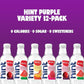 Hint Water Purple Variety Pack (Pack of 12), 16 Ounce Bottles, 3 Bottles Each of: Raspberry, Watermelon, Cherry, and Peach, Zero Calories, Zero Sugar and Zero Sweeteners