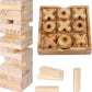 Glintoper Tic Tac Toe & Tumble Tower Blocks Tables Game Set, Classic Wood Stacking Game & XOXO Board Games for Kids Family, Living Room Rustic Coffee Table Decor, Travel Strategy Board Games
