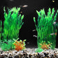 AQUANEAT Fish Tank Artificial Plants, Aquarium Plastic Seaweed Decorations, 11.75Inch Tall Fake Green Accessories, 10 Packs