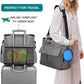 Modoker Dog Travel Bag, Weekend Pet Travel Set for Dog and Cat, Airline Approved Tote Organizer with Multi-Function Pockets, 2 Food Storage Containers, 2 Collapsible Bowls, 1 Feeding Mat (Grey)