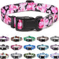 Mercano Adjustable Dog Collar - Special Design Patterns, Soft Nylon Comfortable Sturdy Pet Collar for Small Medium Large Dogs (L, Dog Camouflage Pink)