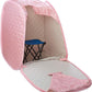 Durasage Personal Foldable Steam Sauna for Relaxation at Home, 60 Minute Timer, 800 Watt Steam Generator, Chair Included - Light Pink