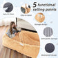Human Dog Bed, 71''x45''x12'' Size Fits You and Pets, Washable Faux Fur Pet Bed for People Doze Off, Napping Orthopedic Dog Bed, Present Plump Pillow, Blanket, Strap - Pumpkin