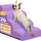Dog Ramp and Stair for Bed 16" H-20 H,3-Step Cat Stair for Sofa and Chair,4-Step Dog Ramp for High Bed and Window,Durable Nonslip Fabric Cover for Indoor (Purple-20 H, Pet Friendly, 4)