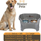 Neater Feeder Deluxe Mess Proof Dog Bowls Elevated for Large Breeds – Made in USA – No Spill Raised Slow Feeder Elevated Dog Bowl Stand, Stainless Steel Food and Water Bowl Set, Grey