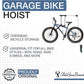 StoreYourBoard Bike Hoist, No-Slip Bicycle Ceiling Storage, Heavy-Duty Garage Pulley Lift System, Road, MTB, Fat Tire, Ebike Hanger
