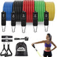 Exercise Resistance Bands for Working Out Set of 5 for Women and Men, Stretch Bands for Exercise, Physical Therapy, Arms Legs Workout, Stretching, Home Fitness