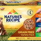 Nature’s Recipe Grain Free Chicken Recipe, Chicken & Venison Recipe and Chicken & Duck Recipe in Savory Broth Variety Pack Wet Dog Food, 12-2.75 oz. Cups, 2 Count