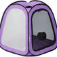 PetDogCatDrying Box Waterproof Anti-Hair Flying Portable Cat Cage Kennel Portable Foldable Cat Drying Room Pet Dry Room Pet HairDryerClean Grooming House Dryer Cage for Cats/Dogs (Trapezoid Purple)