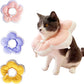 Cat Cone Collar Soft, Adjustable Kitten Cone After Surgery, Waterproof Recovery E Collar for Pet to Stop Licking (Pink Flower, Medium)