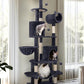 Globlazer Artistic Curved Cat Tower for Small Cats (Under 12 lbs), 81-inch Slim Design Cat Tree with Space-Saving Design, Indoor Cat Condo with Hammock & Tunnel, C81, Dark Gray, Non-Large Cats