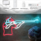 Man Shooting Neon Sign Nerf Sniper Rifle Light Up Sign Shooter Gifts Gun Player Light Sign Dimmable LED Sign for Gun Club Decor Man Cave Game Room 15.2"×9"