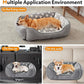 SIWA MARY Rectangle Dog Bed for Medium Large Dogs, Calming Dogs Bed Large Size, Orthopedic Dog Sofa Bed, Warming Soft Calming Sleeping Puppy Bed, Pet Bed with Anti-Slip Bottom, M(30"x24"x9")